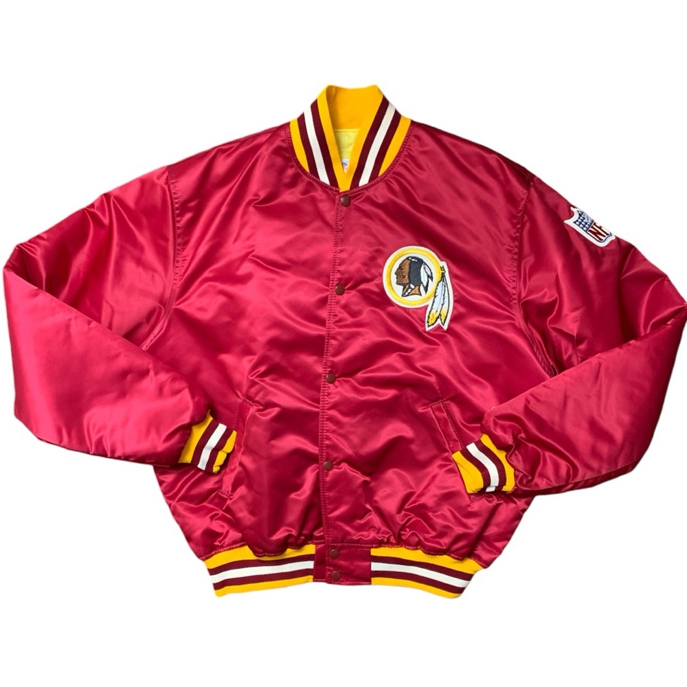 90s Washington Redskins Starter jacket, burgundy/gold satin, size L.